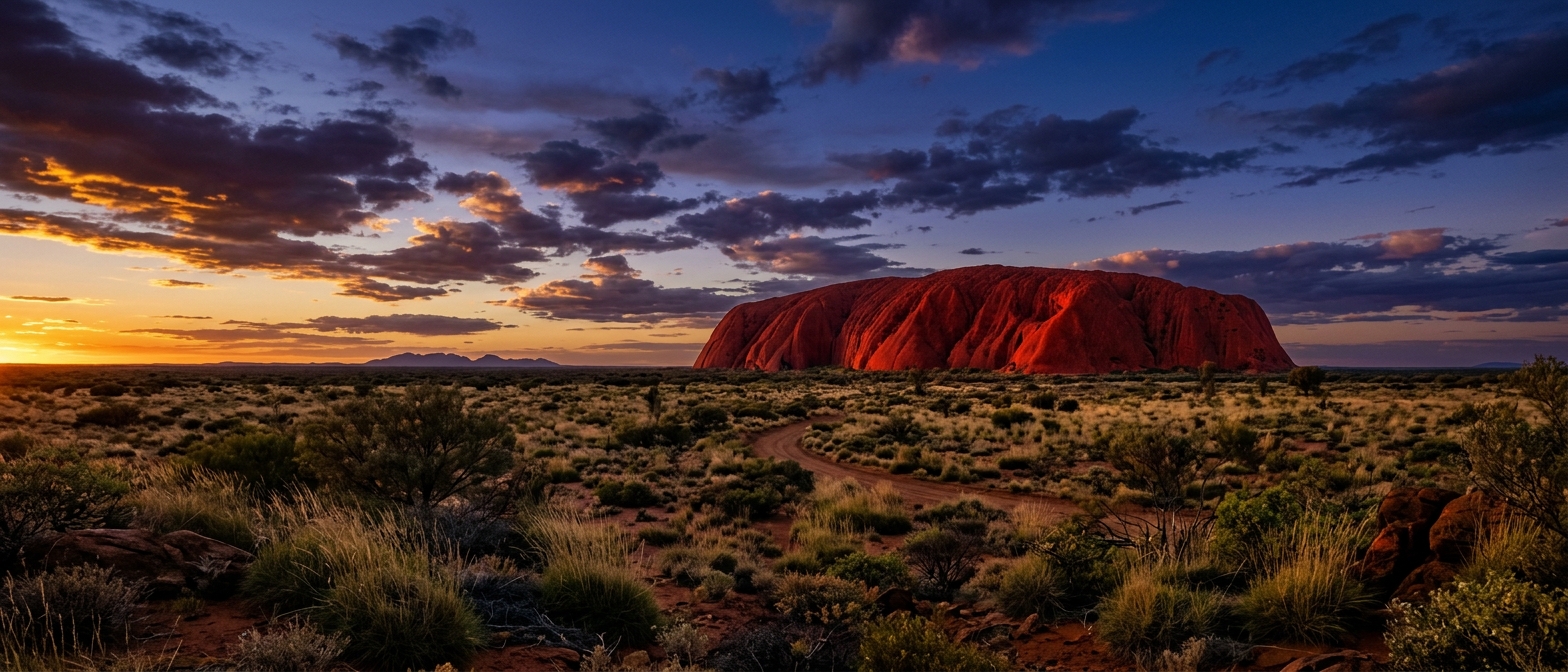 Ancient mountain landscape at first light